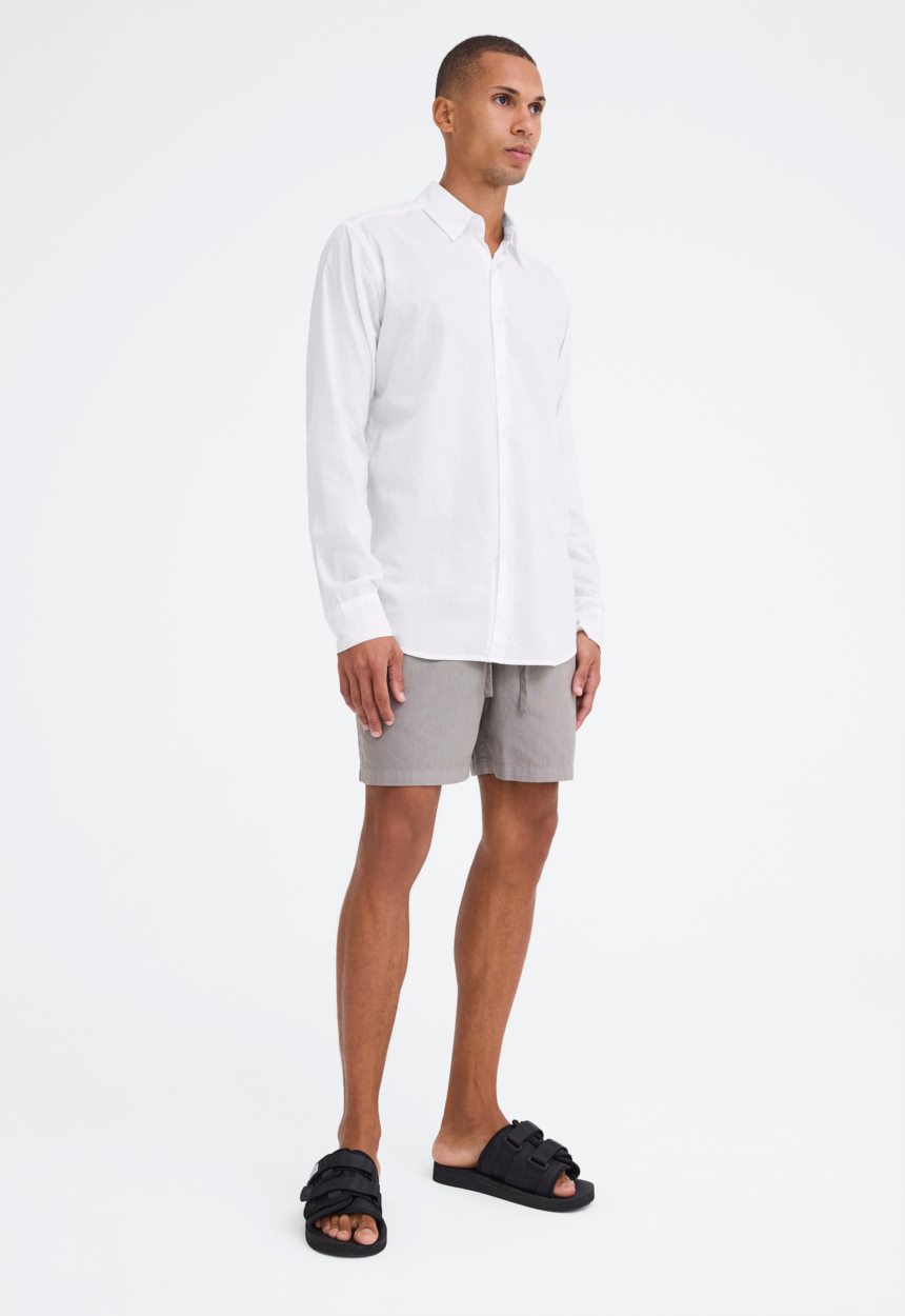 Jac + Jack Folded Collar Cotton Shirt - White